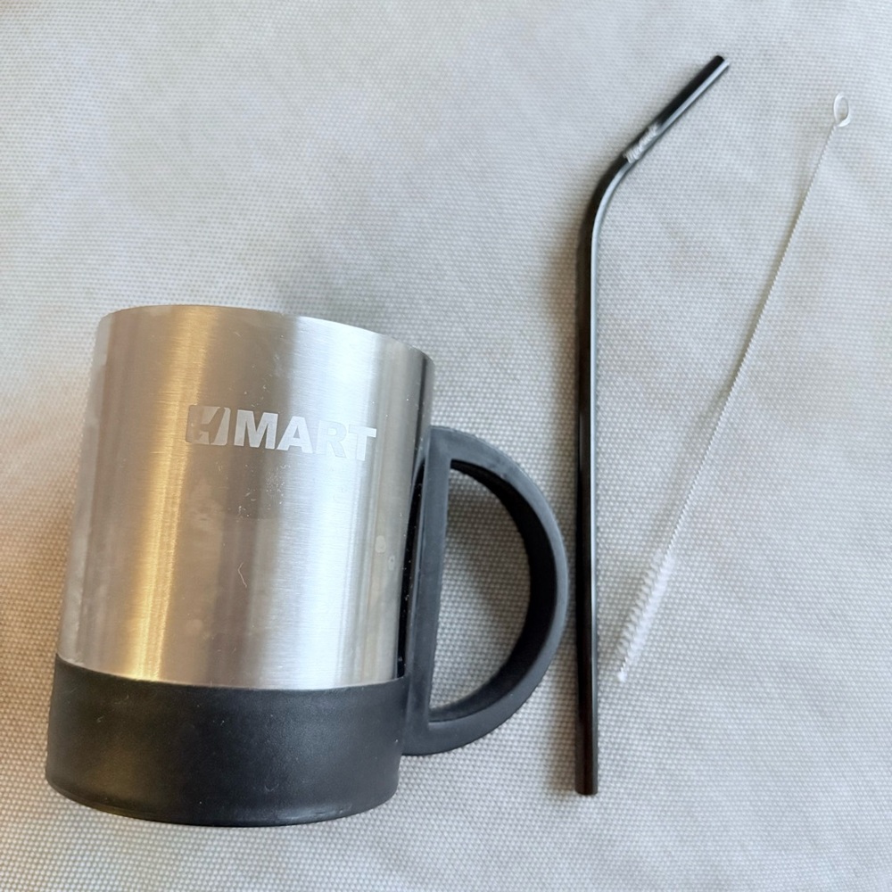 H Mart Stainless Steel Mug & Straw